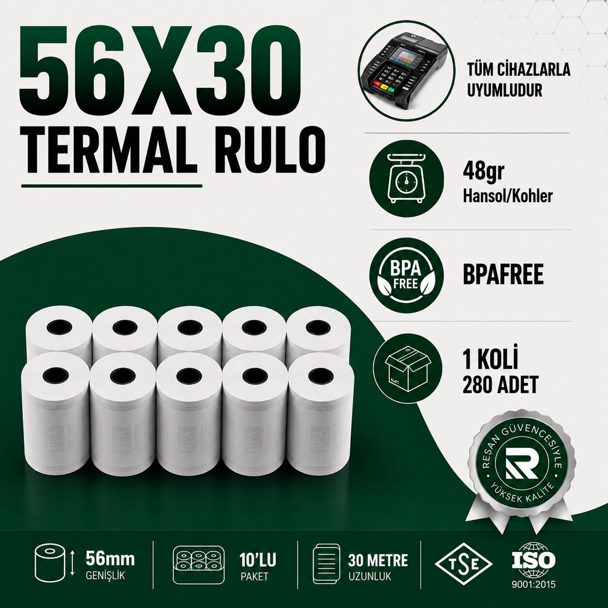 56X30 TERMAL RULO 30 MT