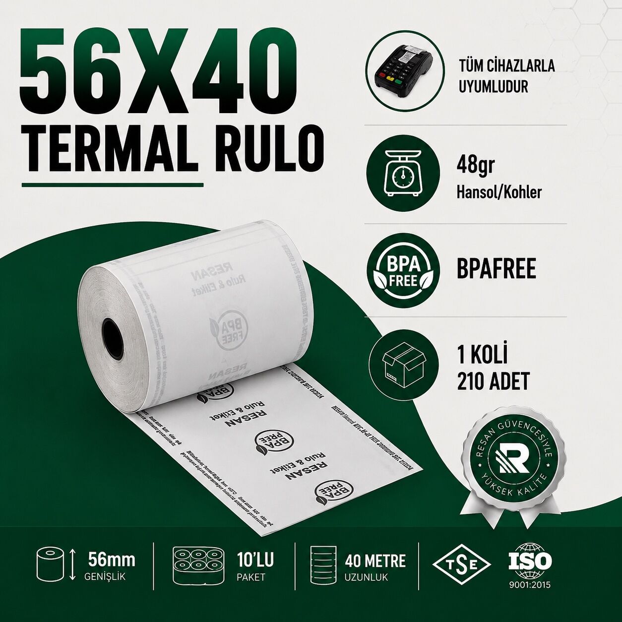 56X40 TERMAL RULO 40 MT