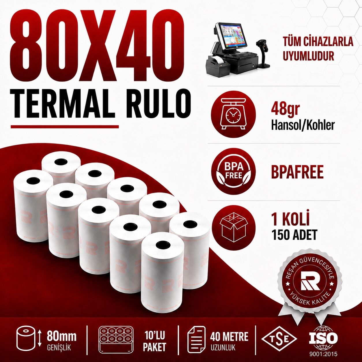 80X40 TERMAL RULO 40 MT
