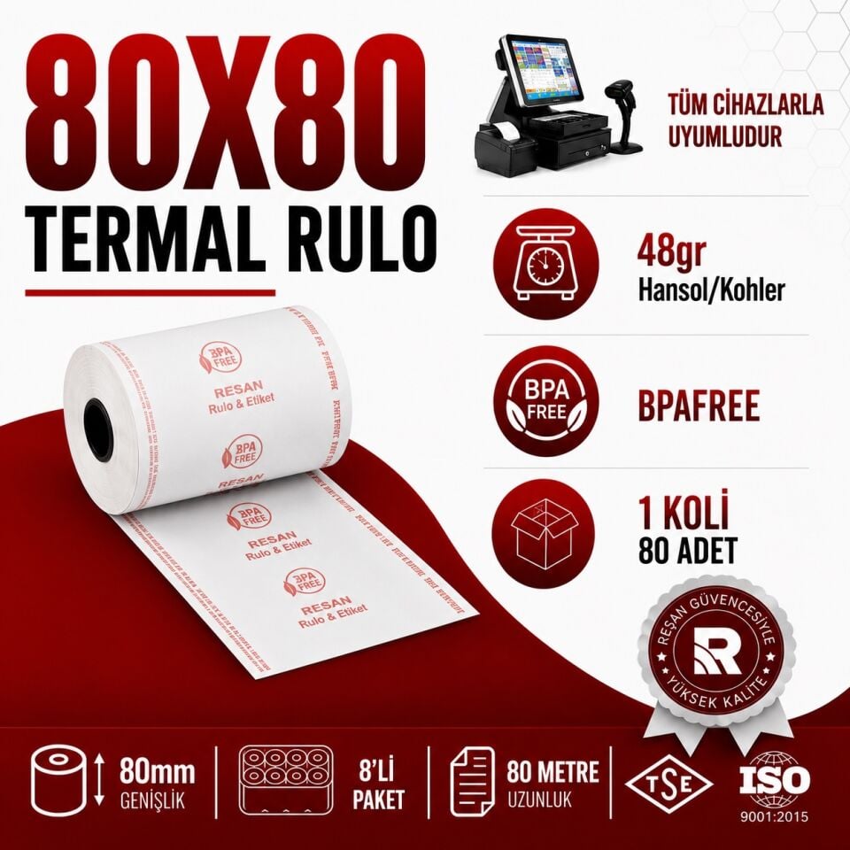 80X80 TERMAL RULO 80 MT